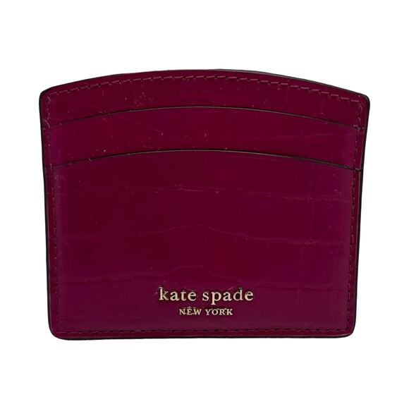KATE SPADE New York Sylvia Croc-Embossed Card holder - Picture 1 of 5